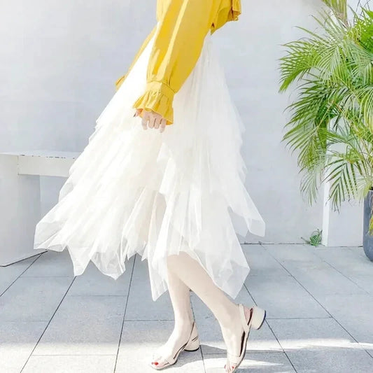 Jupe Longue Tulle Blanche - Maison Tulle