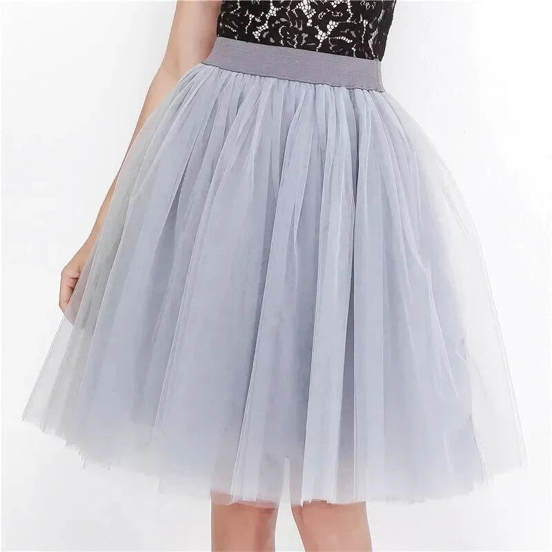 Jupe Tulle Courte Grise - Maison Tulle