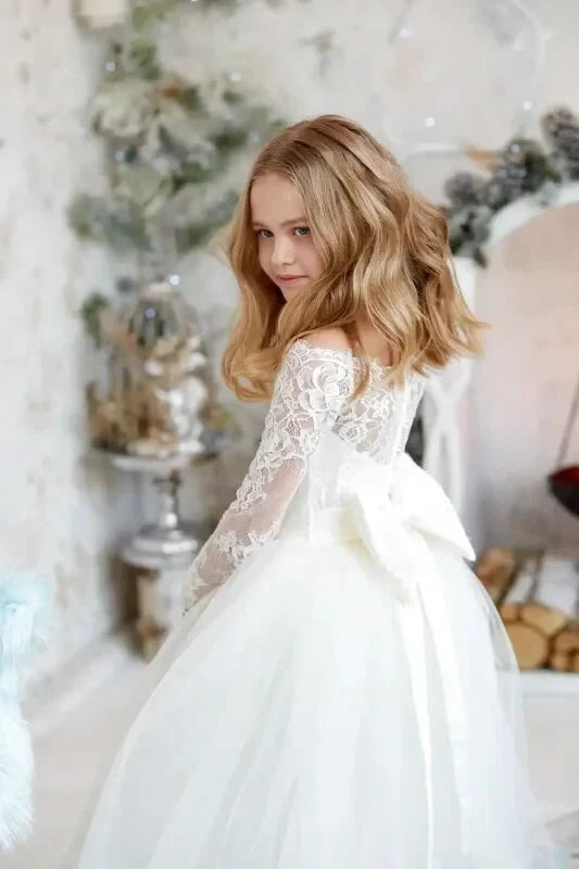 Robe Blanche Tulle Fille - Maison Tulle