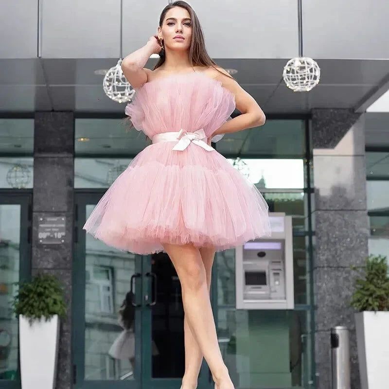 Robe courte rose sale