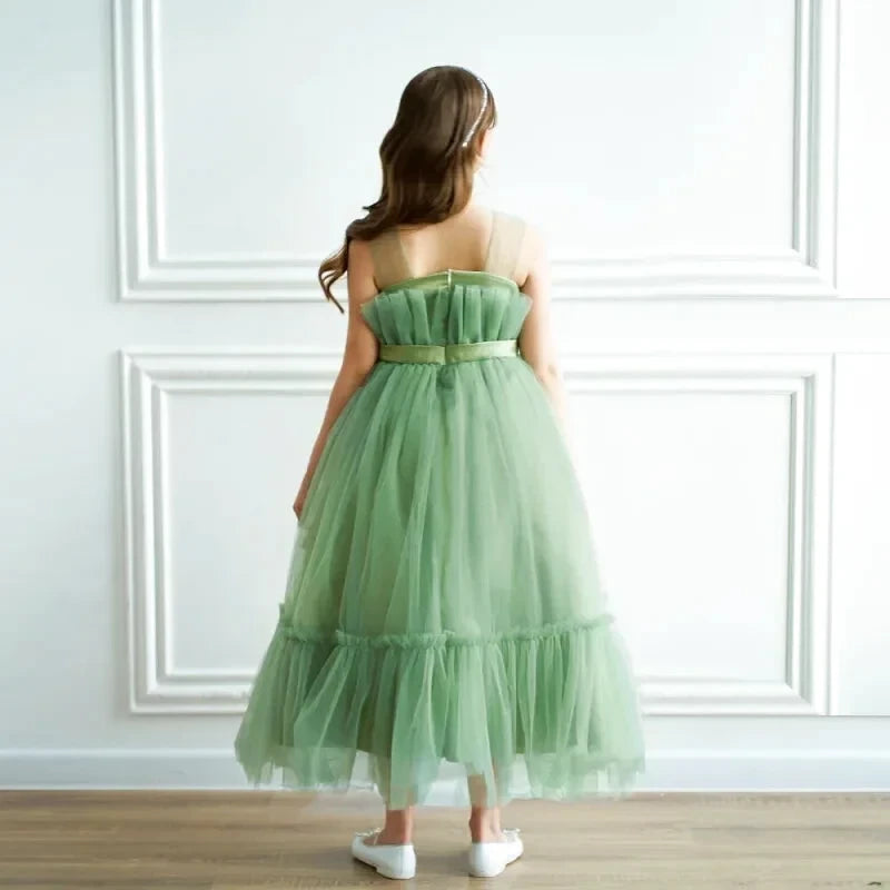 Robe Enfant Tulle Vert Menthe