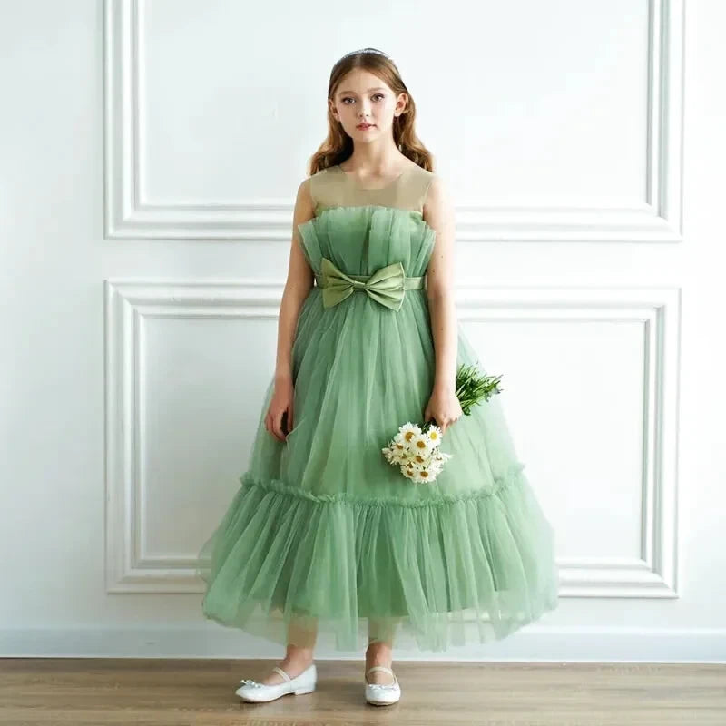 Robe Enfant Tulle Vert Menthe