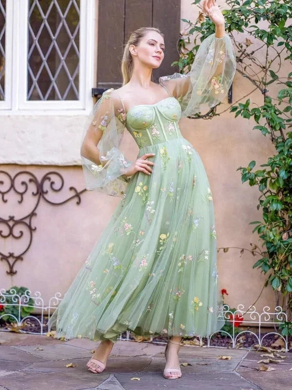 Robe Tulle Brodée Fleurs - Maison Tulle