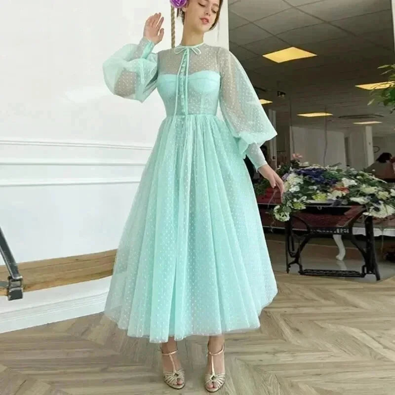 Robe Tulle Vert D'eau - Maison Tulle