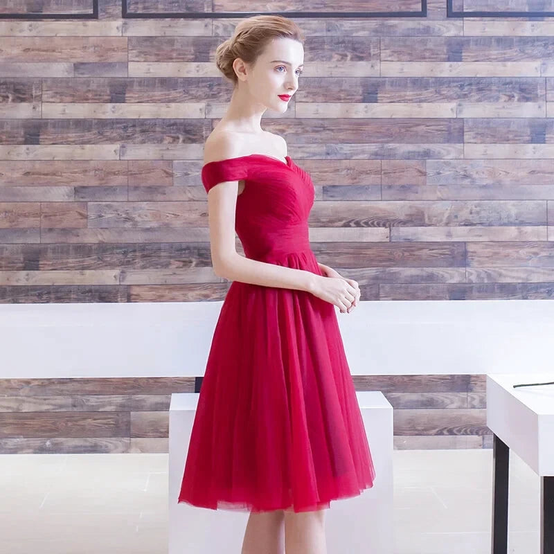 Robe Cocktail Courte Tulle Rouge - Maison Tulle