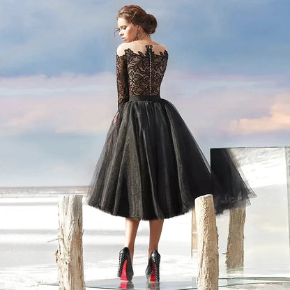 Robe Noire Tulle et Dentelle - Maison Tulle