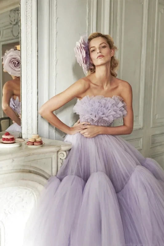 Robe de Mariée en Tulle Mauve - Maison Tulle