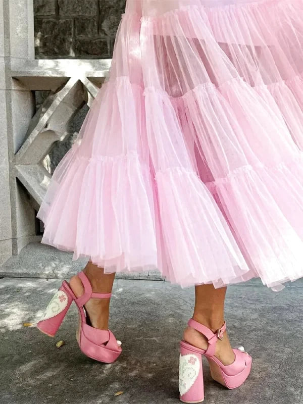 Robe en Tulle Rose Bonbon Femme - Maison Tulle