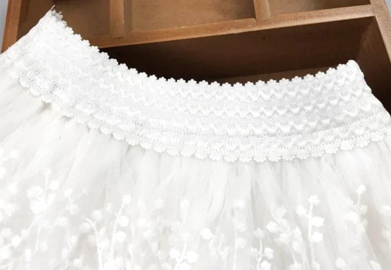 Jupe Courte en Tulle Blanche - Maison Tulle