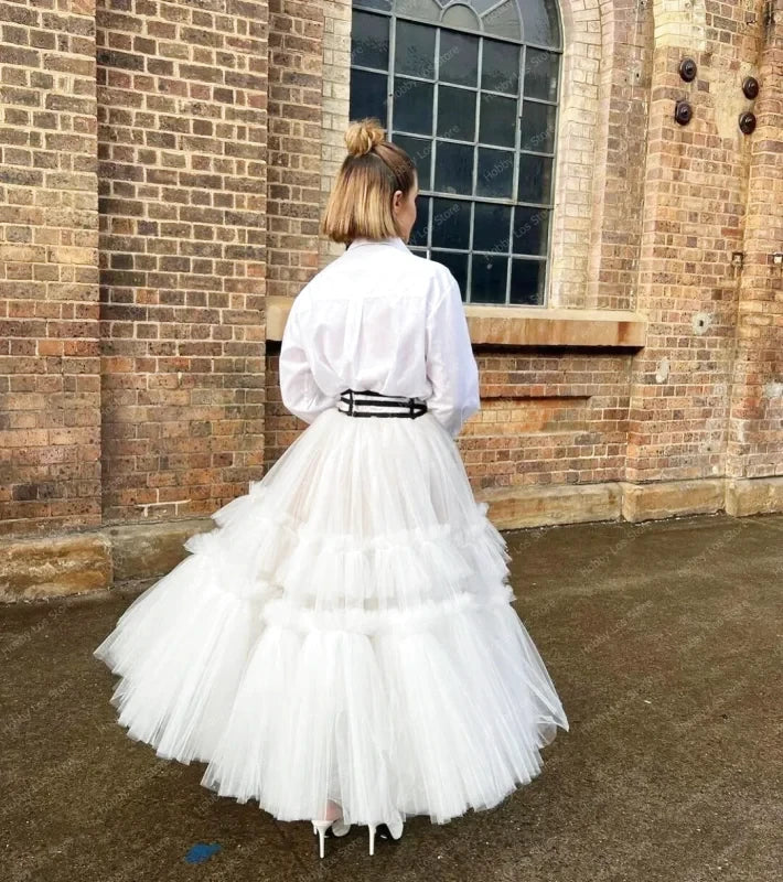 Jupe en Tulle Blanche Grande Taille - Maison Tulle