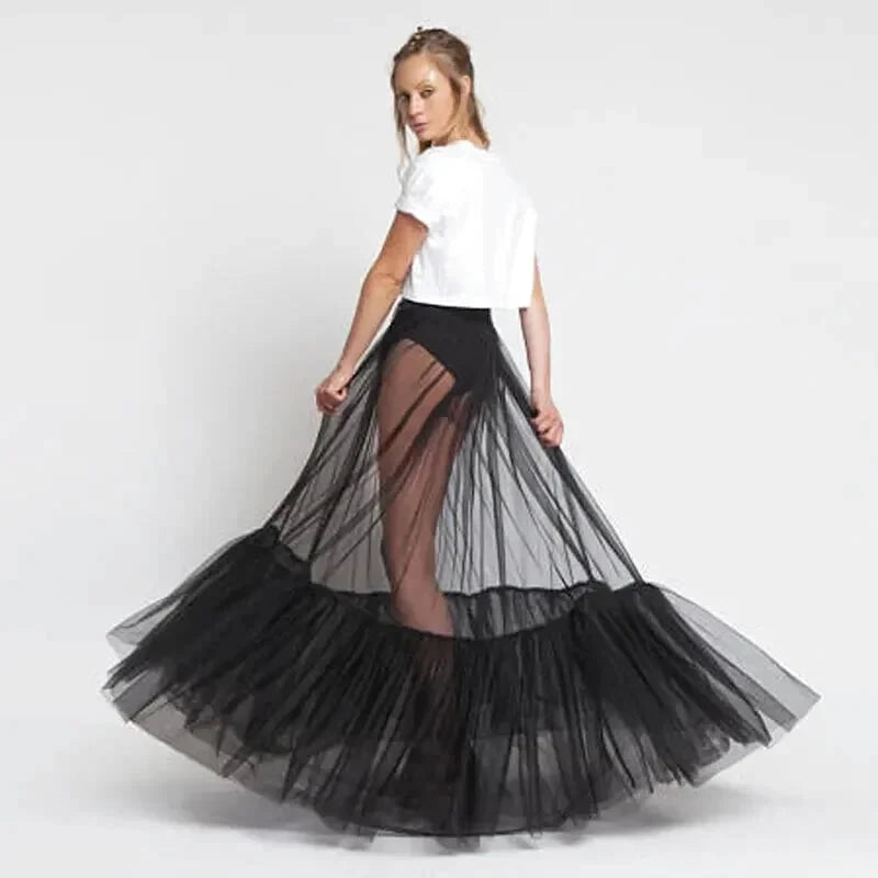 Jupe en Tulle Noire Transparente - Maison Tulle