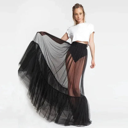 Jupe en Tulle Noire Transparente - Maison Tulle