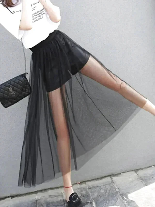 Jupe Longue en Tulle Transparent - Maison Tulle