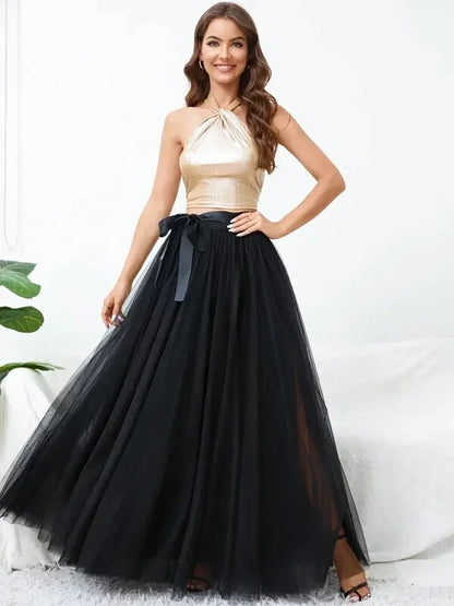 Jupe Longue Tulle Noire - Maison Tulle