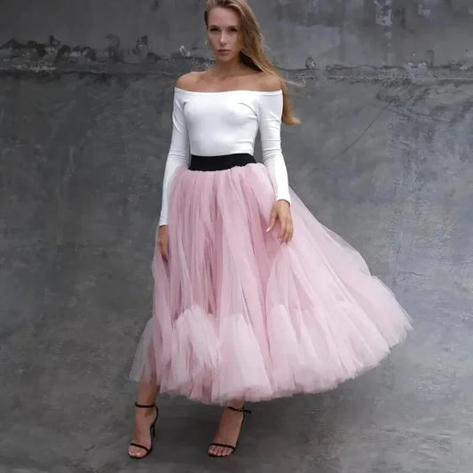 Jupe tulle rose poudré femme best sale