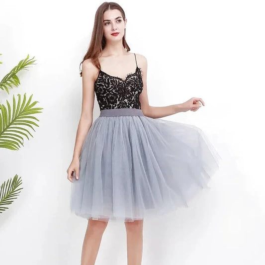 Jupe Tulle Courte Grise - Maison Tulle