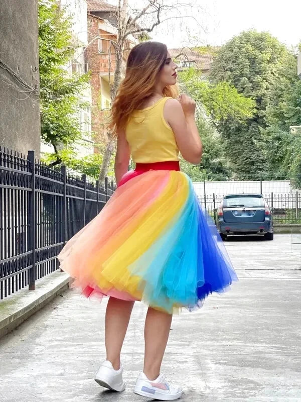 Jupe Tulle Multicolore Femme