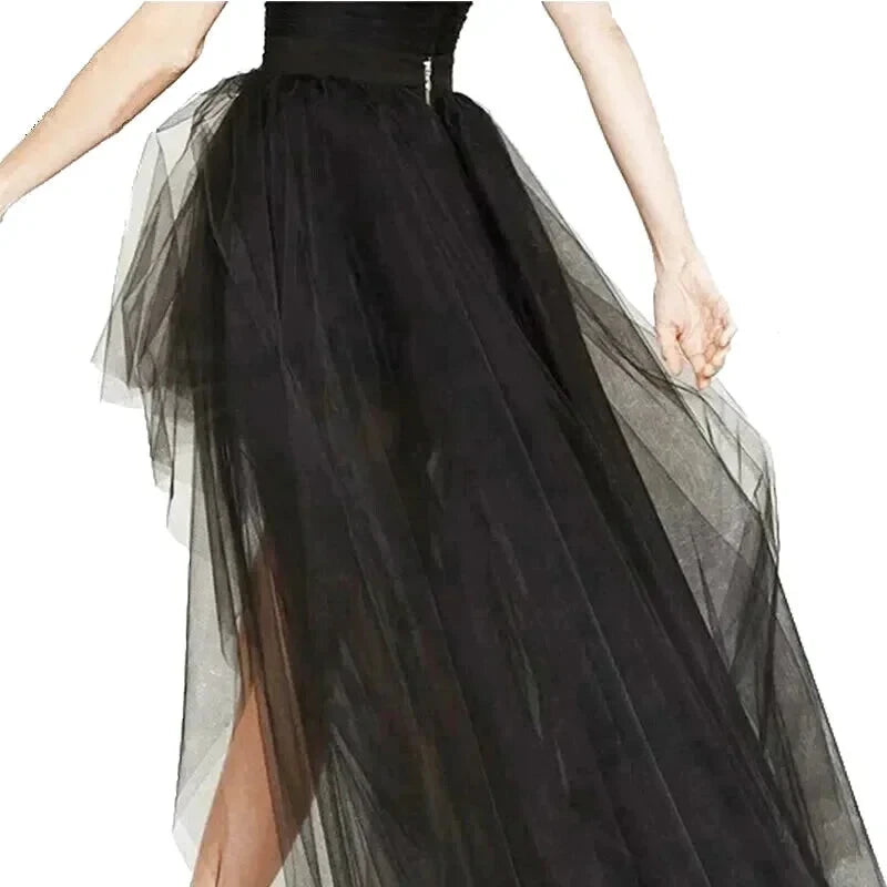 Jupe Tulle Noire Asymétrique - Maison Tulle