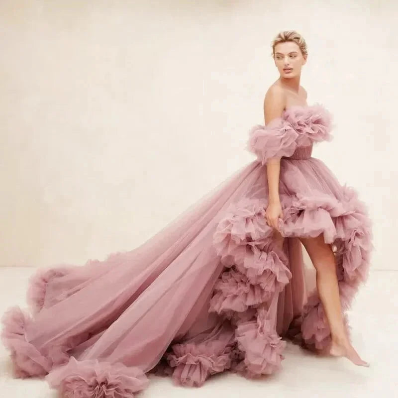 Robe avec Traine en Tulle - Maison Tulle