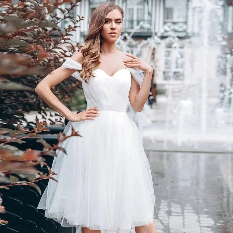 Robe Blanche Courte Tulle - Maison Tulle