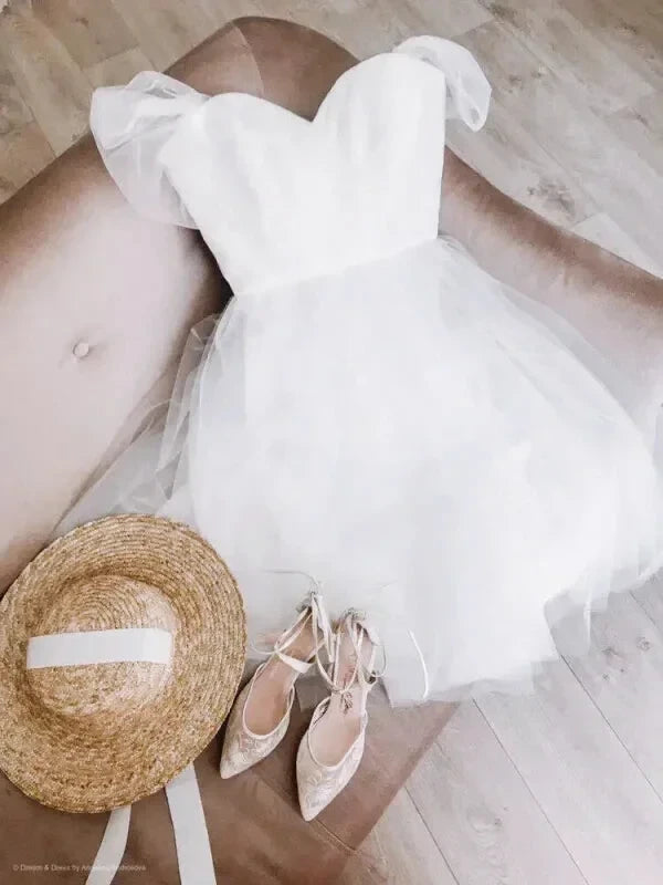 Robe Blanche Courte Tulle - Maison Tulle