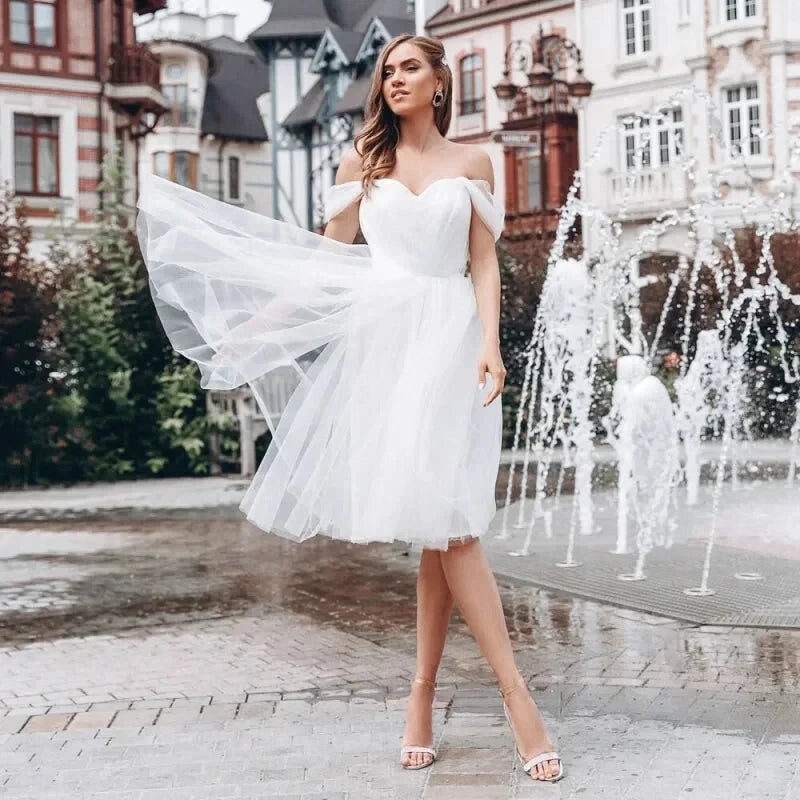 Robe Blanche Courte Tulle - Maison Tulle