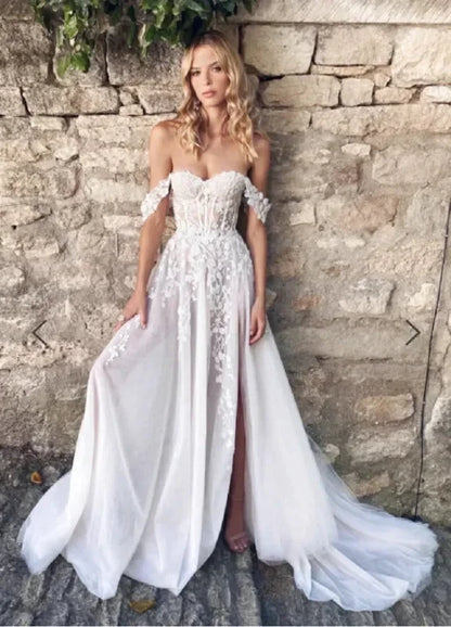 Robe Blanche Tulle Brodée - Maison Tulle