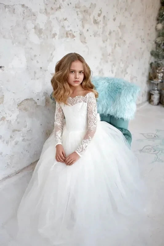 Robe Blanche Tulle Fille - Maison Tulle