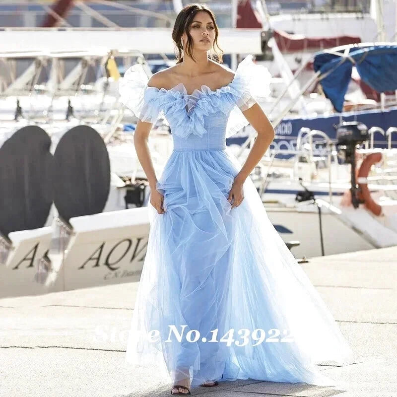 Robe Bleu Ciel Tulle - Maison Tulle