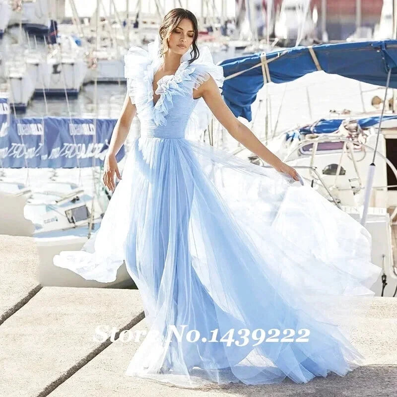 Robe Bleu Ciel Tulle - Maison Tulle