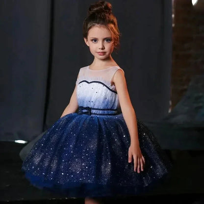 Robe Bleu Fille Tulle - Maison Tulle