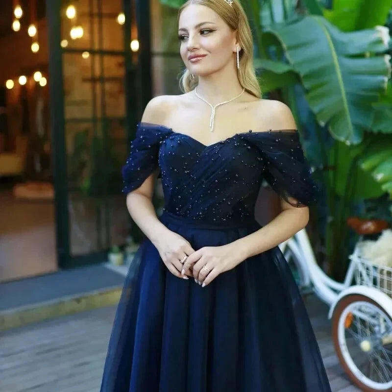 Robe Bleu Marine Tulle - Maison Tulle