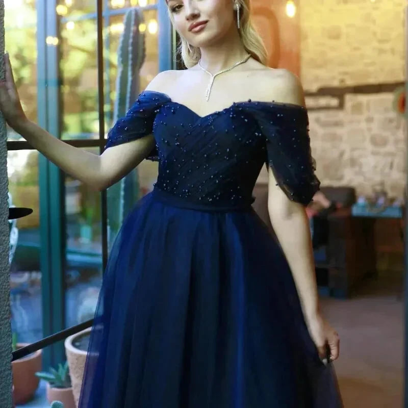 Robe Bleu Marine Tulle - Maison Tulle