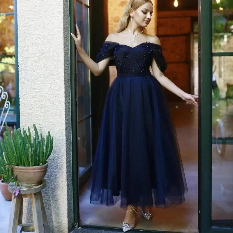 Robe Bleu Marine Tulle - Maison Tulle