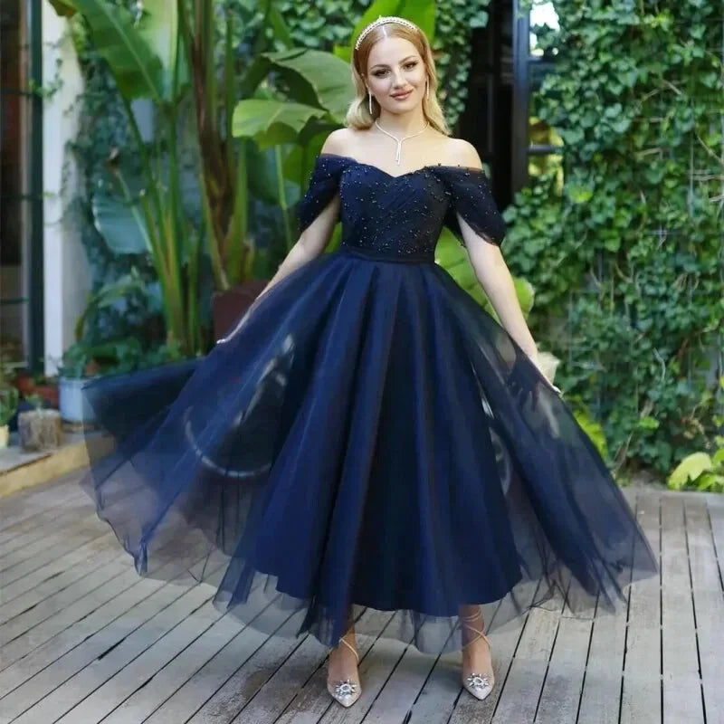 Robe Bleu Marine Tulle - Maison Tulle