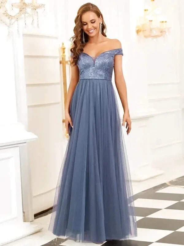 Robe Bleu Tulle Plissé Femme - Maison Tulle