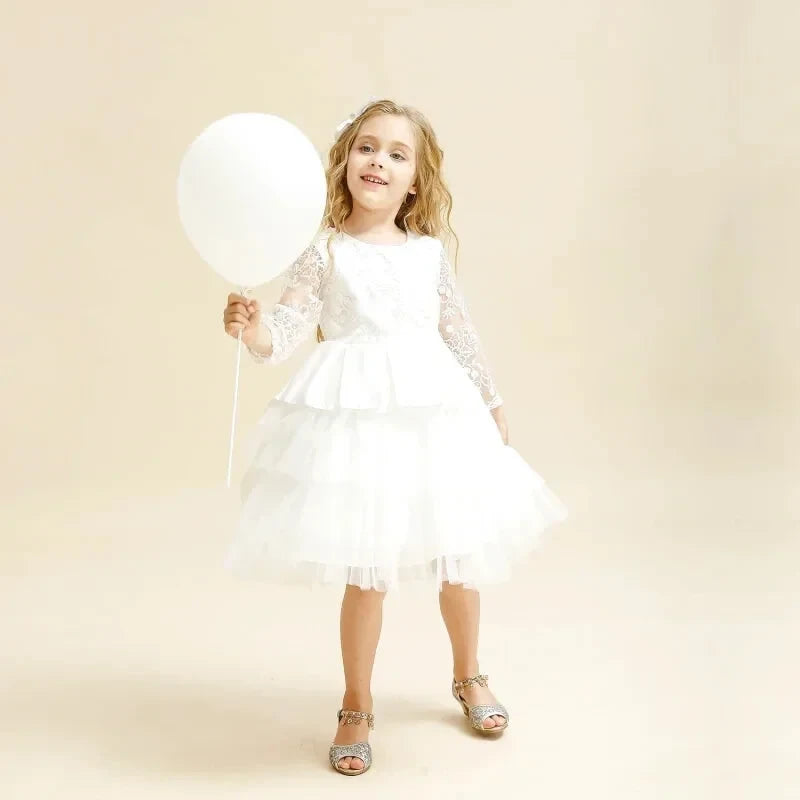 Robe Cérémonie Tulle Fille Blanc - Maison Tulle