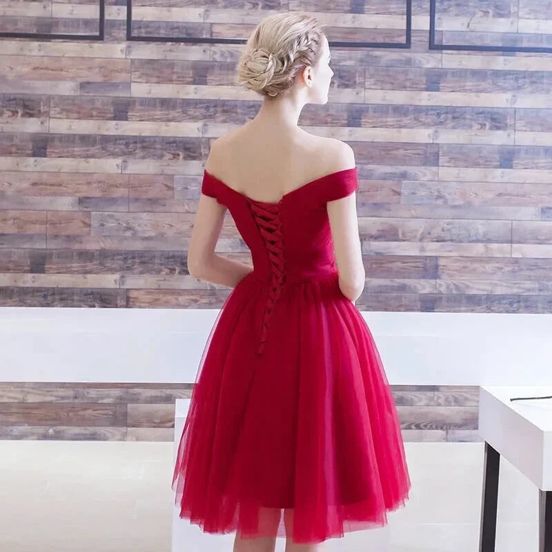 Robe Cocktail Courte Tulle Rouge - Maison Tulle