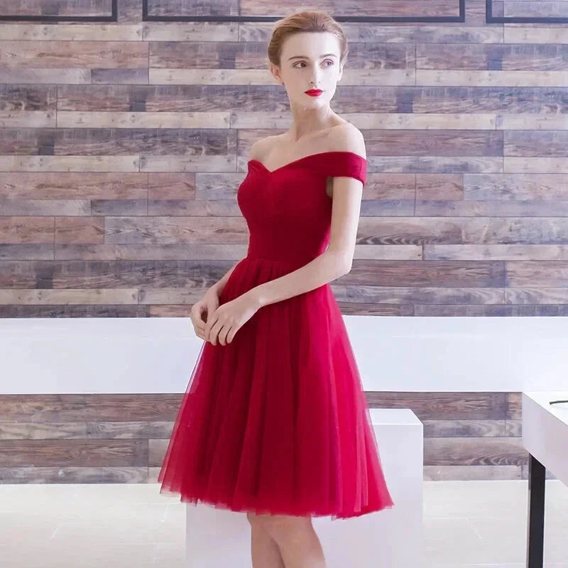 Robe Cocktail Courte Tulle Rouge - Maison Tulle