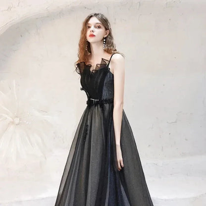 Robe de Cocktail Tulle Pailleté Noire - Maison Tulle