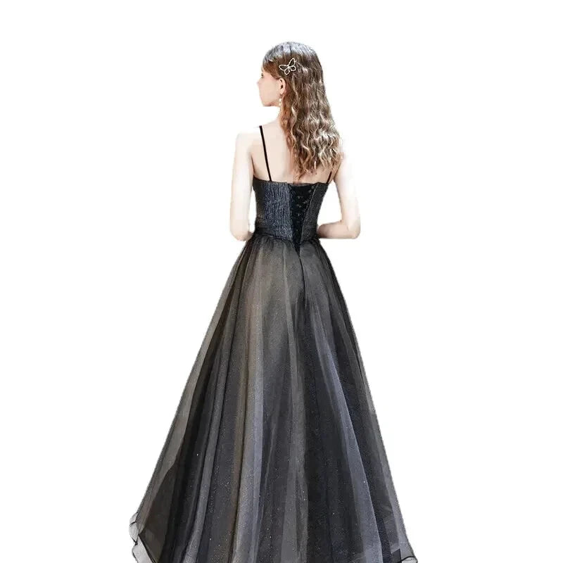 Robe de Cocktail Tulle Pailleté Noire - Maison Tulle