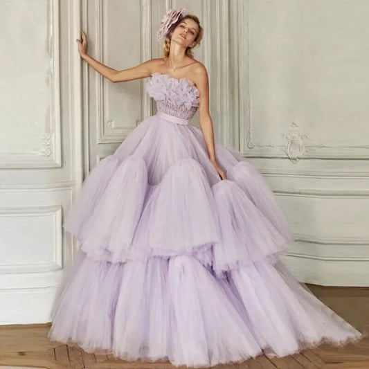 Robe de Mariée en Tulle Mauve - Maison Tulle