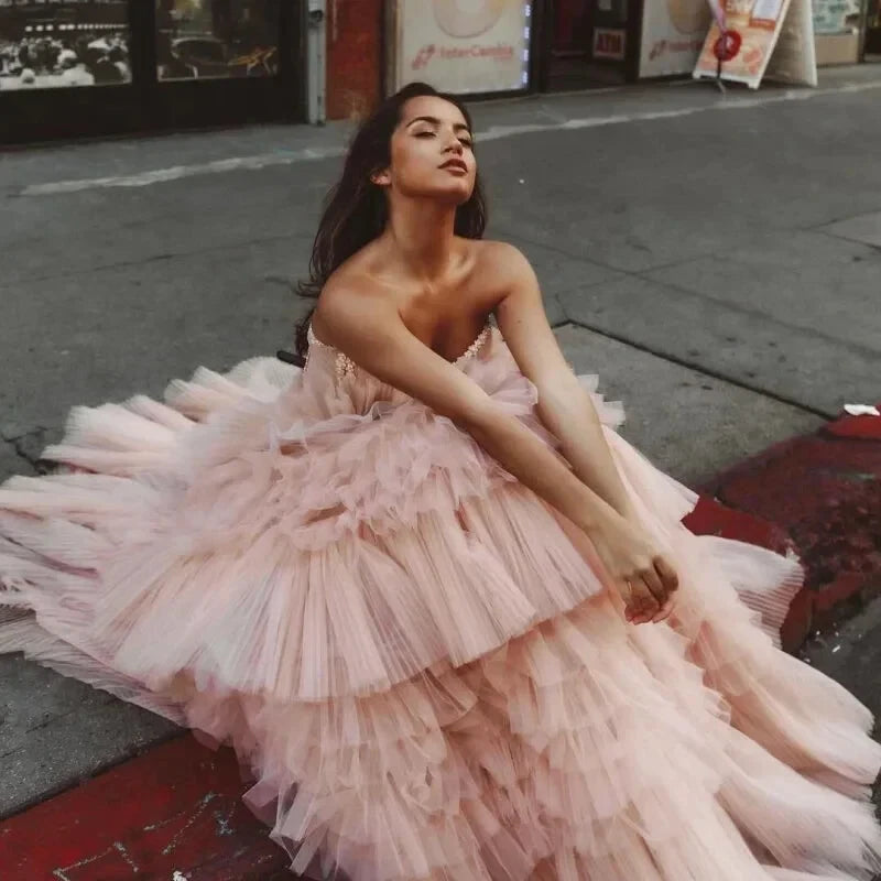 Robe de Mariée en Tulle Rose Pâle - Maison Tulle