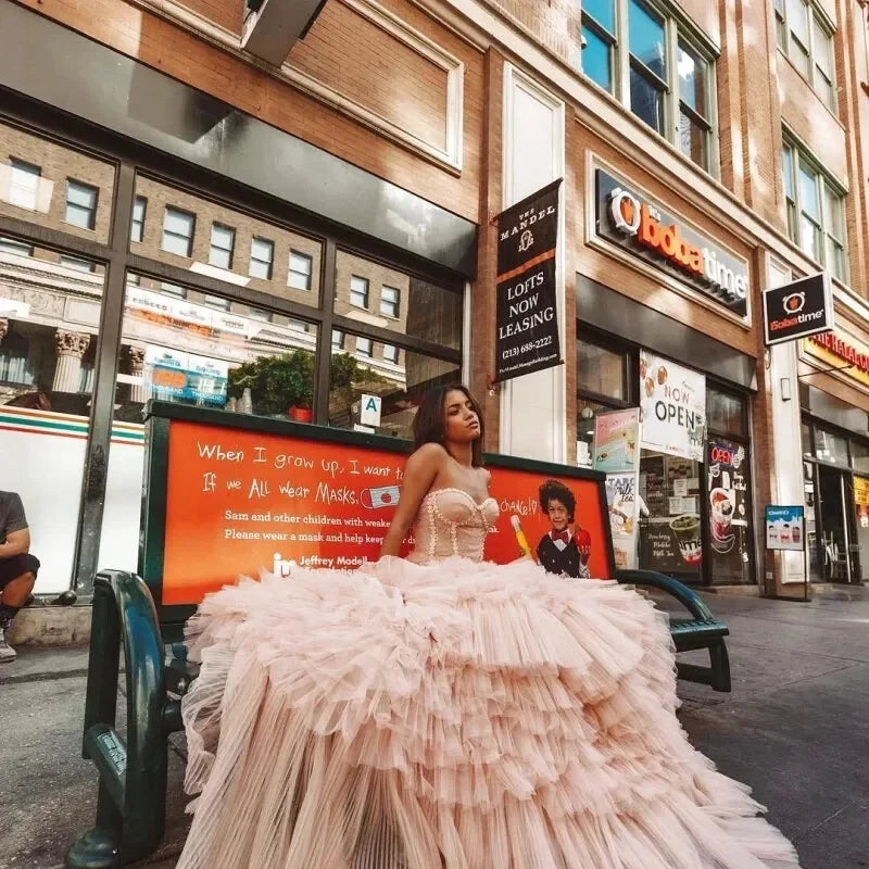 Robe de Mariée en Tulle Rose Pâle - Maison Tulle