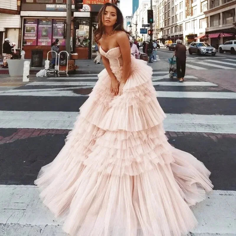 Robe de Mariée en Tulle Rose Pâle - Maison Tulle