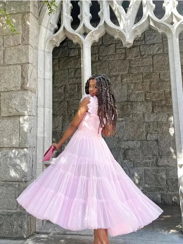 Robe en tulle rose sale