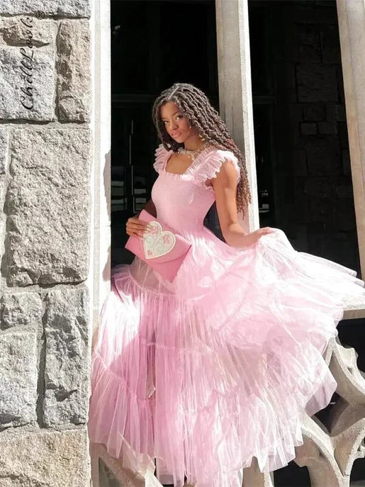 Robe en Tulle Rose Bonbon Femme