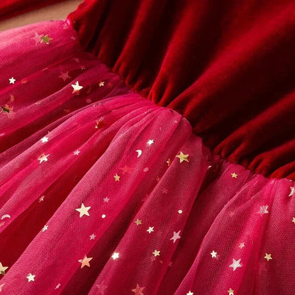 Robe Fille Fête Tulle Rouge