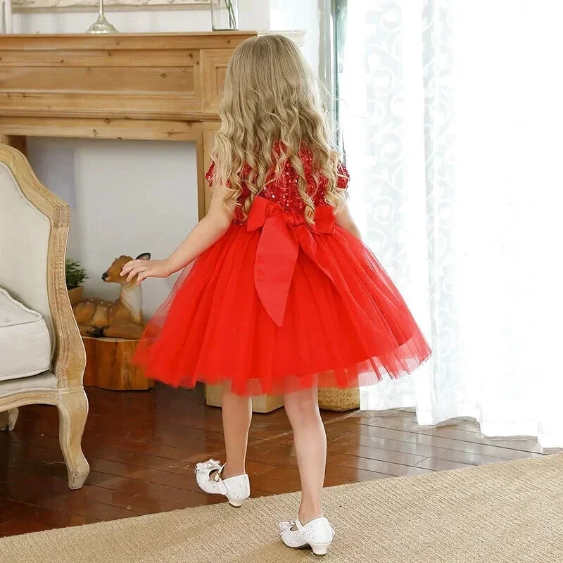 Robe Fille Tulle Rouge