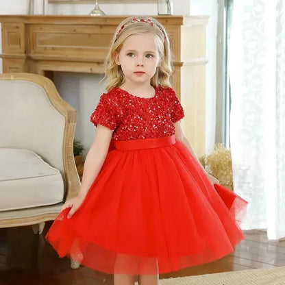 Robe Fille Tulle Rouge